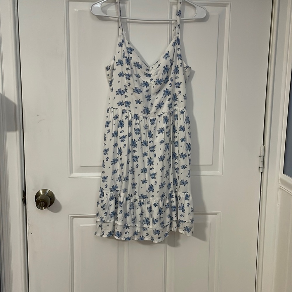 Hollister Ruffle-Hem Mini Dress with Tie-Back